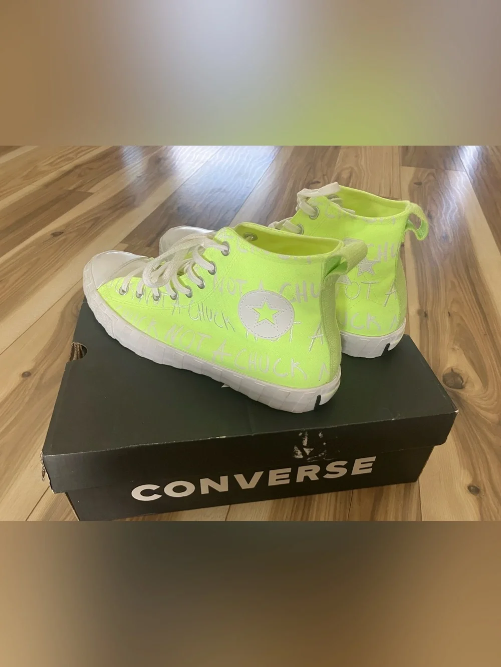 Converse Neon Yellow High-Top Canvas Sneakers Brand New